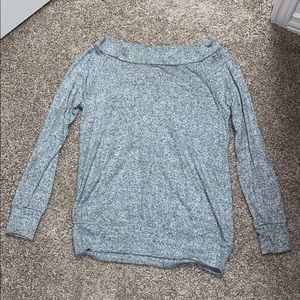 Off Shoulder Gray Sweater
